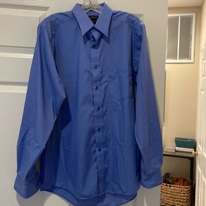 Cambridge Classics men blue dress shirt 15.5